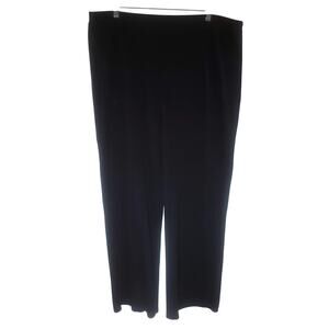 Exclusively Misook Plus 2X (37x30) Acrylic Wide Leg Pant Career Black Pull On